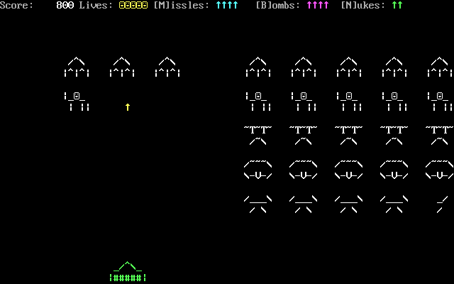 ASCII Invaders screenshot