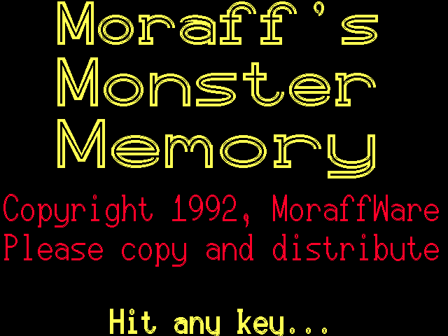 Moraff's Monster Memory screenshot 3